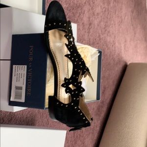 Flat black sandals never worn